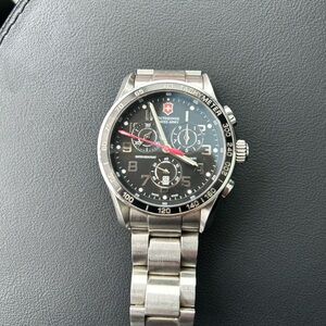 Victorinox Men's Silver and Black Watch
